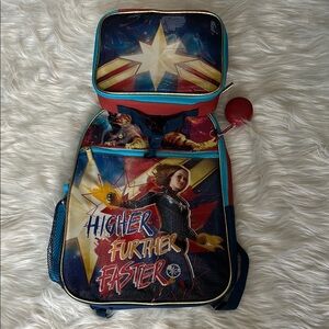 Marvel Kids Backpack and Lunchbox Set in Blue, Red, Gold